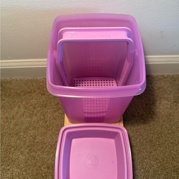 Tupperware Pick A Deli Pickle Keeper PURPLE Container 1560-2 EXCELLENT 8.5 Cup - Picture 3 of 6